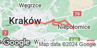 Track GPS Kraków - Niepołomice - głównie bursztynowym